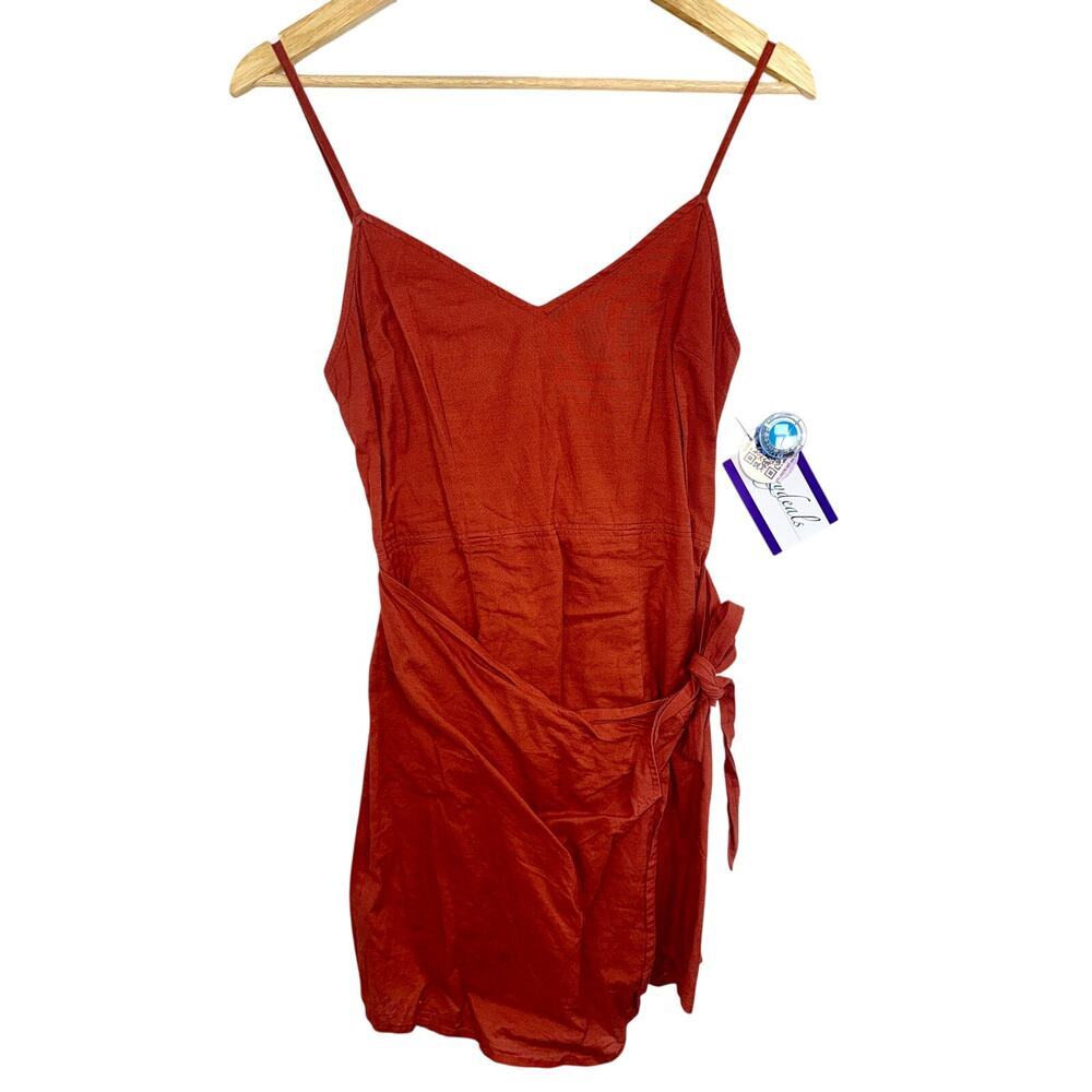 Abercrombie & Fitch Red Spaghetti Strap Sleeveless Wrap Mini Dress Womens Size M